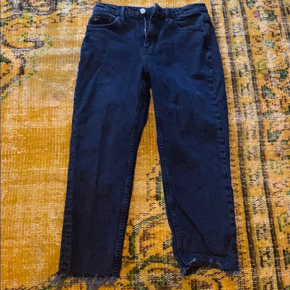 Topshop petite raw hem crop straight leg jeans